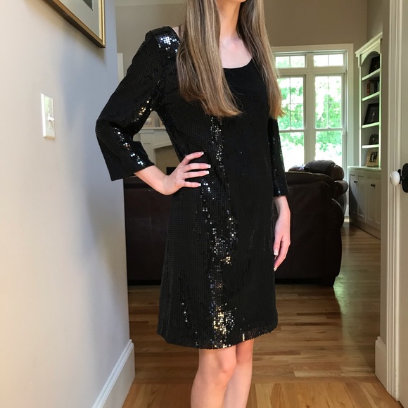 White House Black Market Dresses & Skirts - WHBM Black 3/4 sleeve sequin dress / M